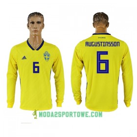 Koszulka Szwecja Augustinsson 6 Mistrzostwa Świata 2018 Domowe Stroje Piłkarskie Długi Rękaw